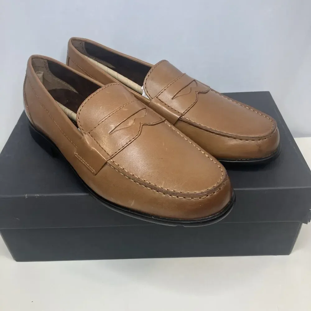 Rockport Men Classic Penny Loafer Dress Shoes M76445 Dark Brown Size 9W 9 Wide